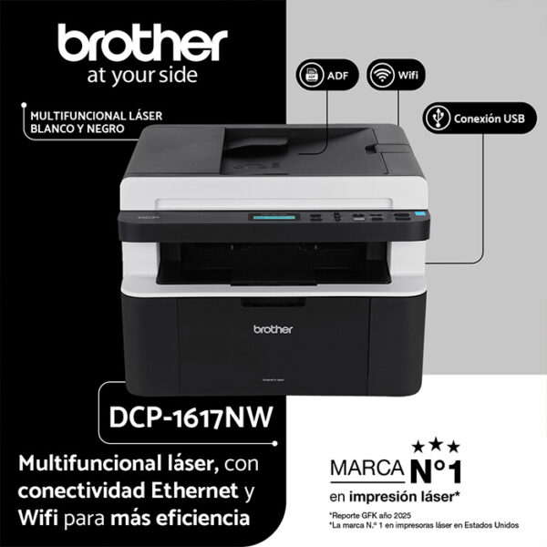DCP-1617NW Multifuncional Láser monocromática Brother