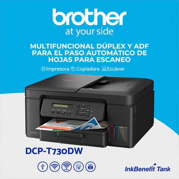 DCP-T730DW Impresora multifuncional de inyección tinta color InkBenefit Tank